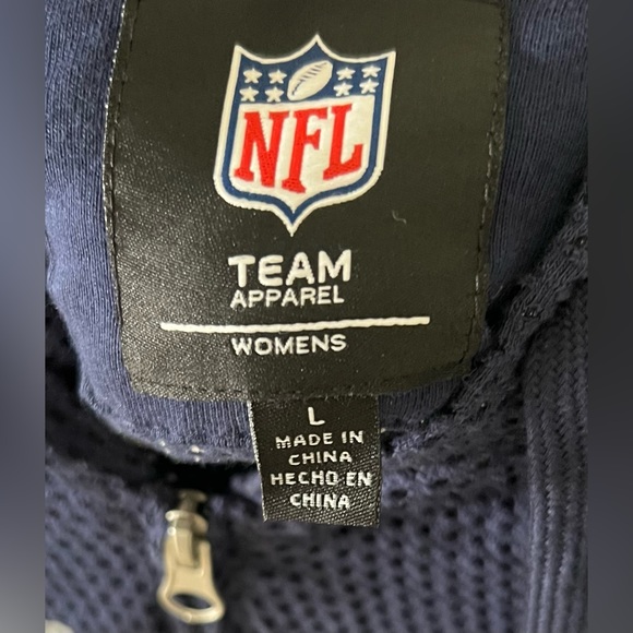 NWT Seattle Seahawks mesh hooded full zip jacket Navy Blue women’s L - Picture 3 of 14